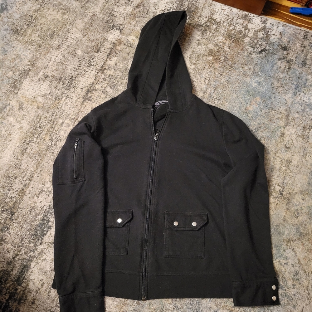 Active USA Black Zip Up Jacket Size L